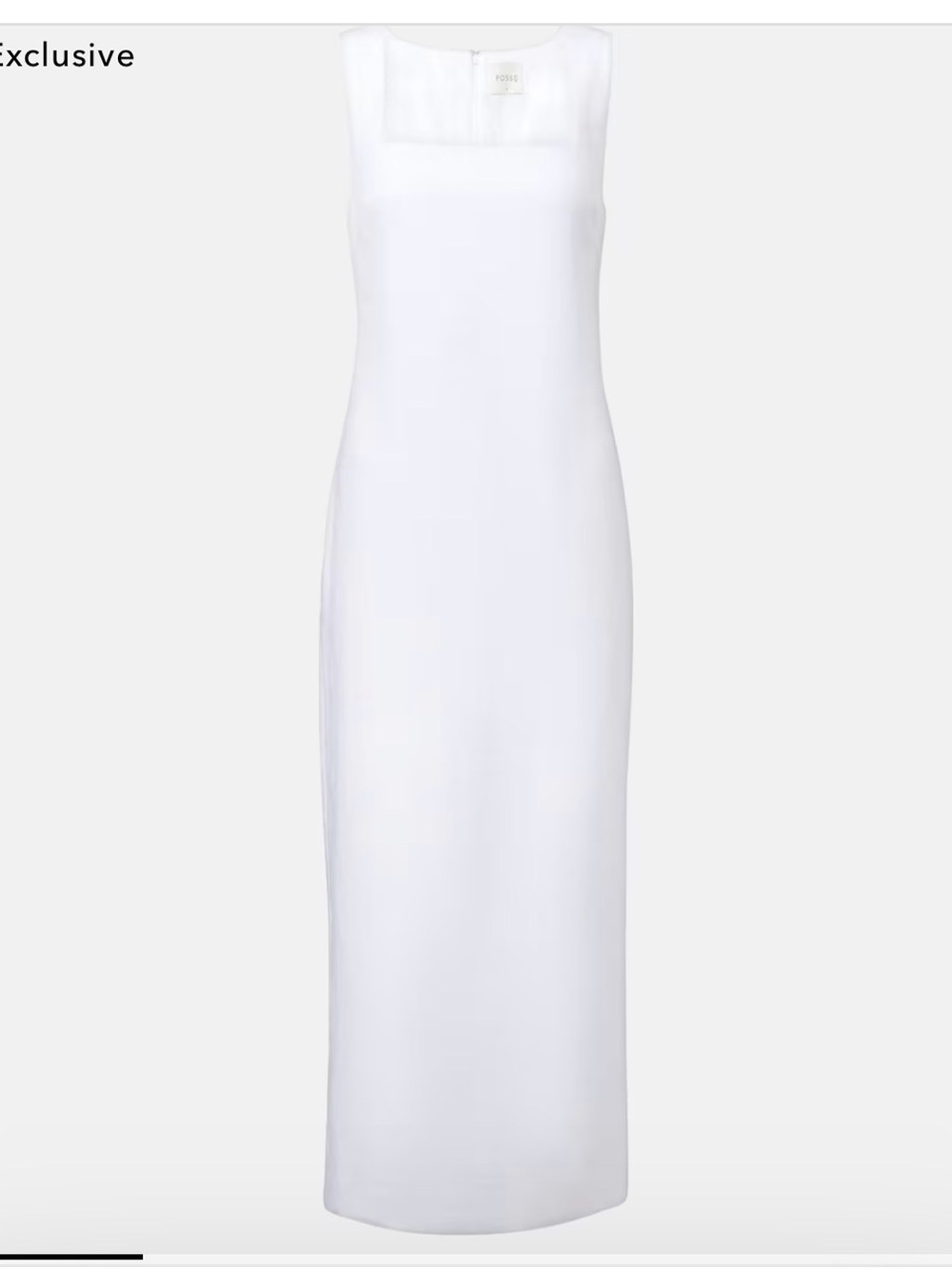 Posse Alice White Square-Neck Linen Midi Dress - Picture 2 of 5